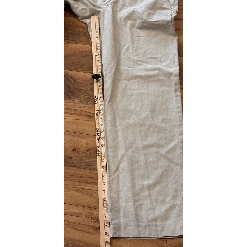 Banana Republic Mens 35x32.5 (Actual) Linen Cotton Chino Pants Khaki Straight